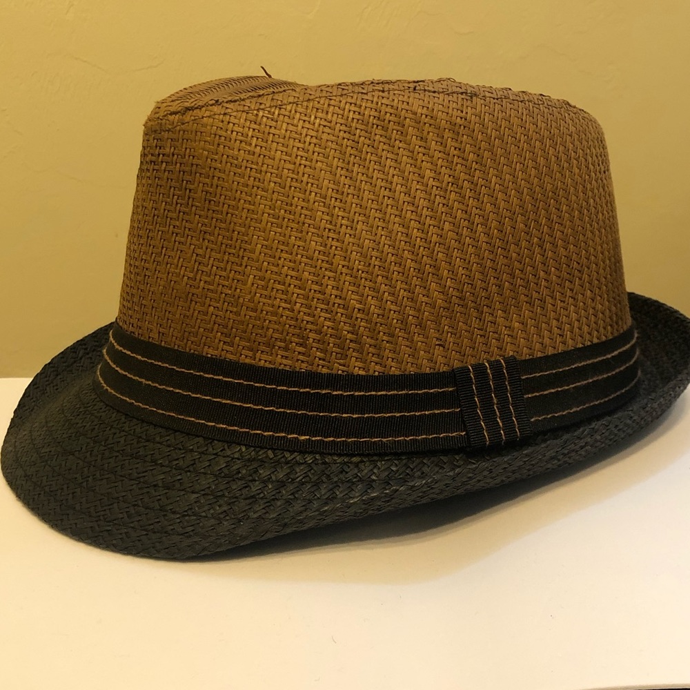Black/Tan Fedora Hat.
